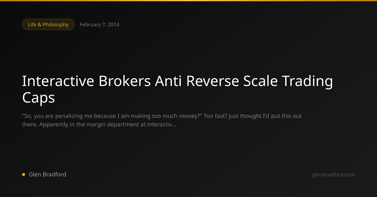 Interactive Brokers Anti Reverse Scale Trading Caps | Glen Bradford