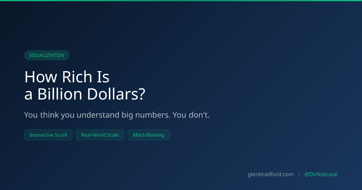 How Rich Is a Billion Dollars? | Glen Bradford | Glen Bradford